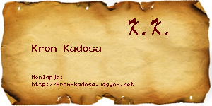 Kron Kadosa névjegykártya